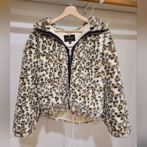 Lucky Brand Faux fur leopard cheetah jacket S